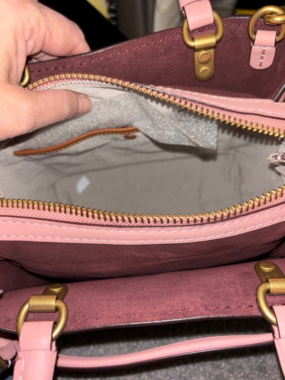 Coach Rogue Pink Pebbled Leather Mini Satchel with Gold Hardware - Picture 8 of 12